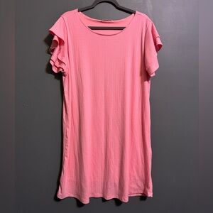 Zenana pink classic dress with flutter sleeves size 2X